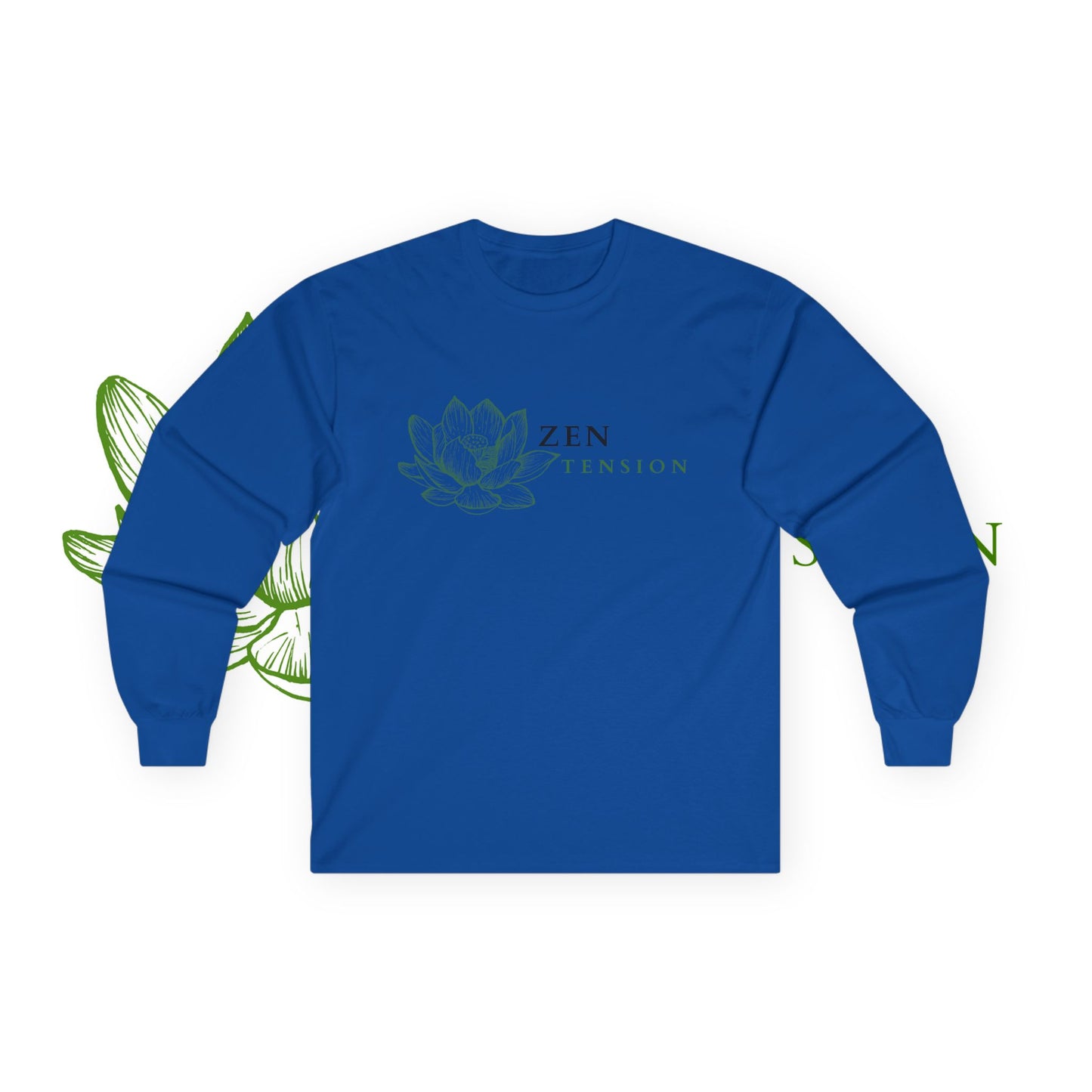 ZenTension Lotus Long Sleeve T-Shirt | 100% Cotton