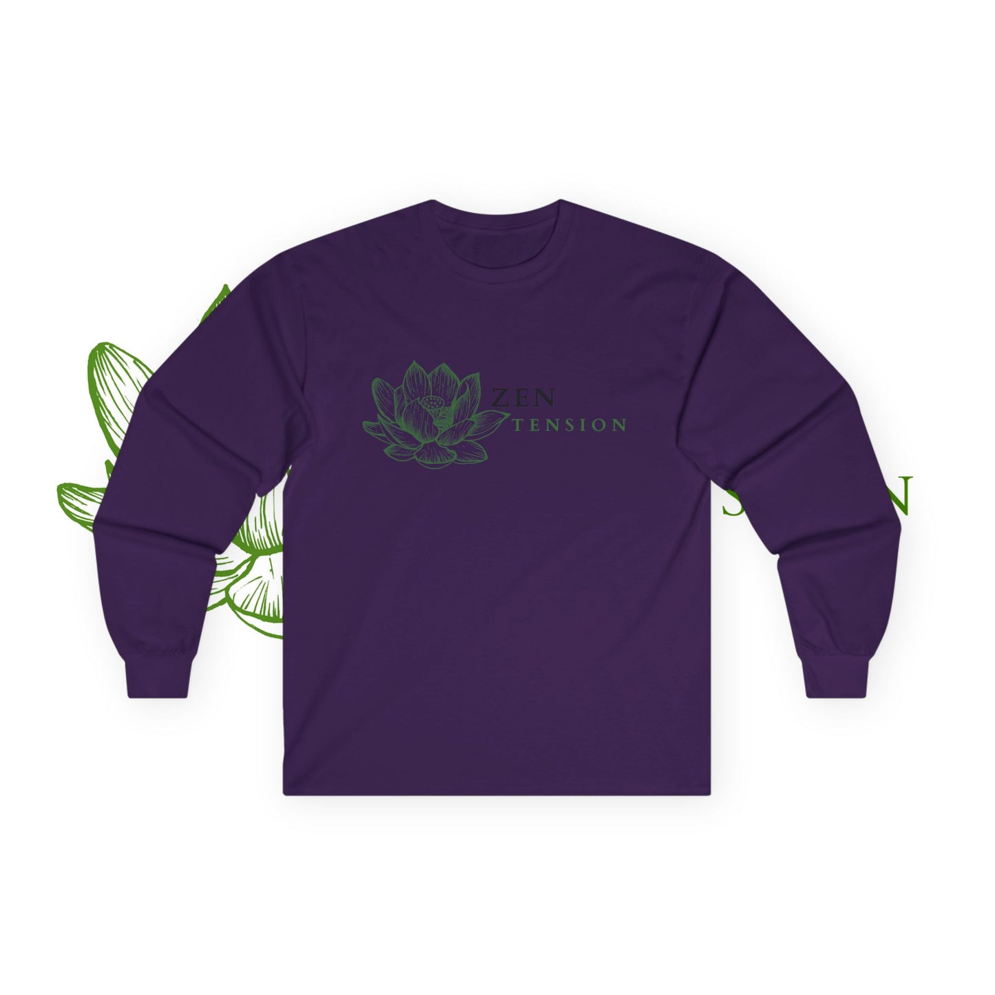 ZenTension Lotus Long Sleeve T-Shirt | 100% Cotton