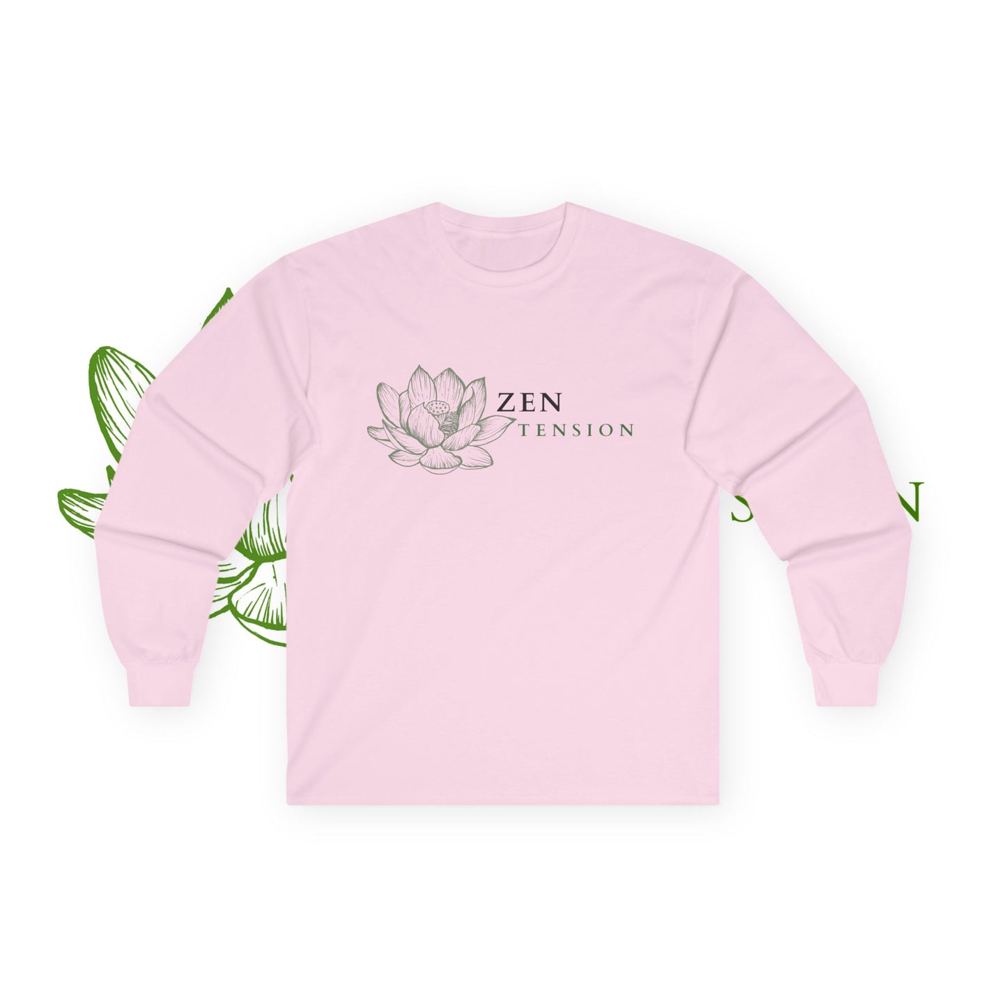 ZenTension Lotus Long Sleeve T-Shirt | 100% Cotton
