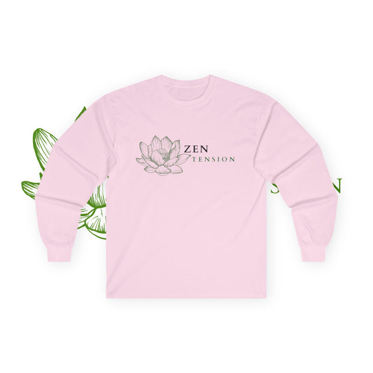 ZenTension Lotus Long Sleeve T-Shirt | 100% Cotton