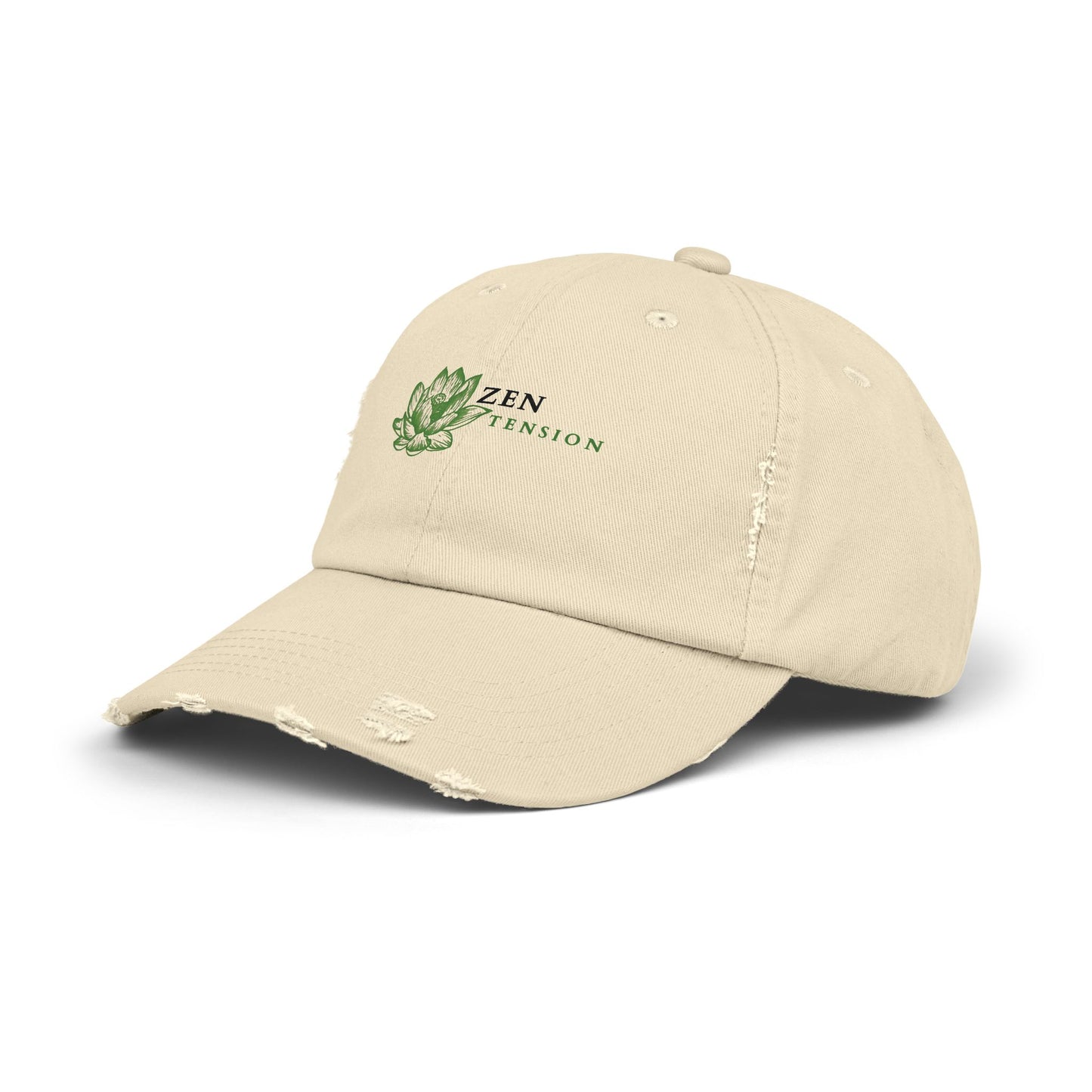 ZenTension Lotus Distressed Cap | 100% Cotton