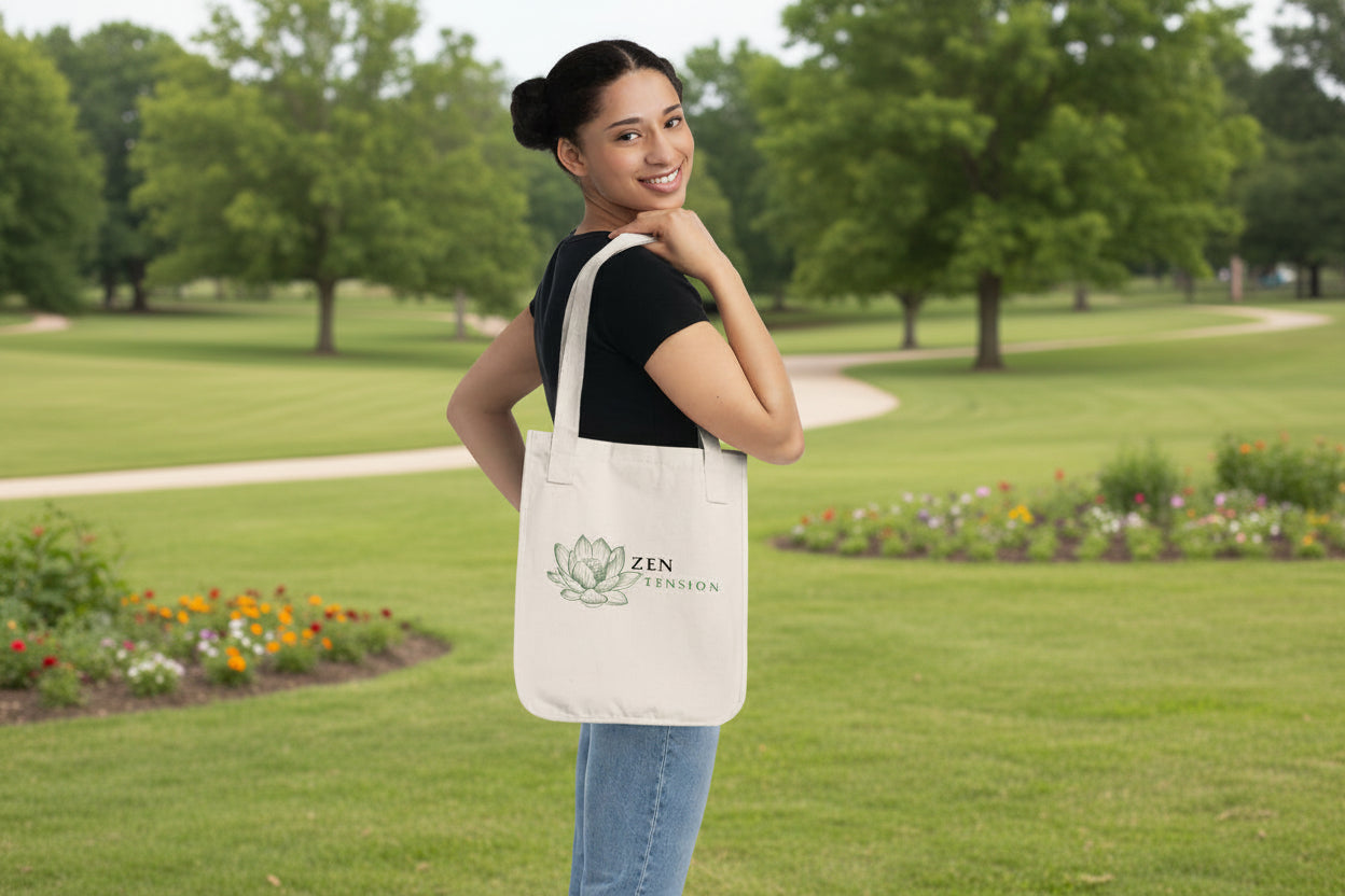 ZenTension Lotus Tote Bag | Organic Cotton Canvas
