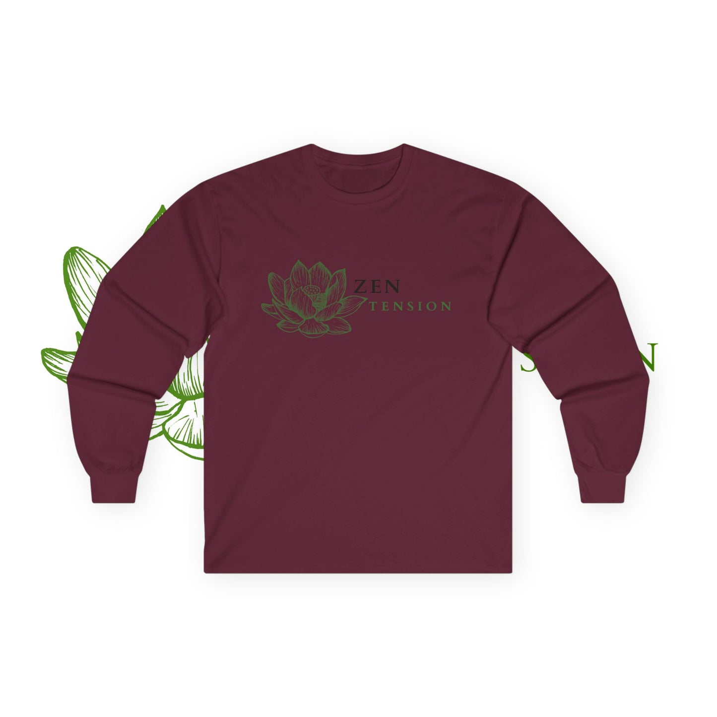 ZenTension Lotus Long Sleeve T-Shirt | 100% Cotton