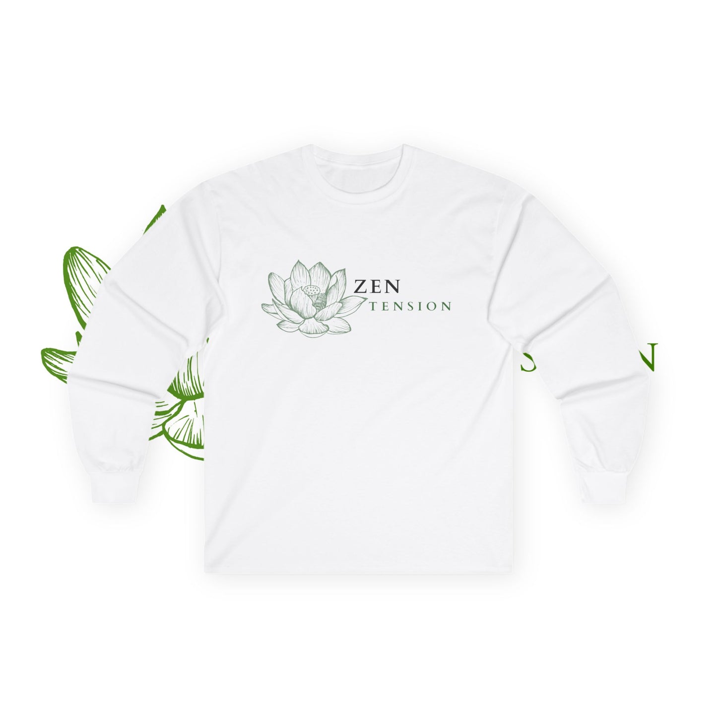 ZenTension Lotus Long Sleeve T-Shirt | 100% Cotton