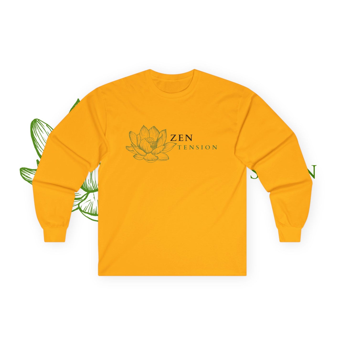 ZenTension Lotus Long Sleeve T-Shirt | 100% Cotton