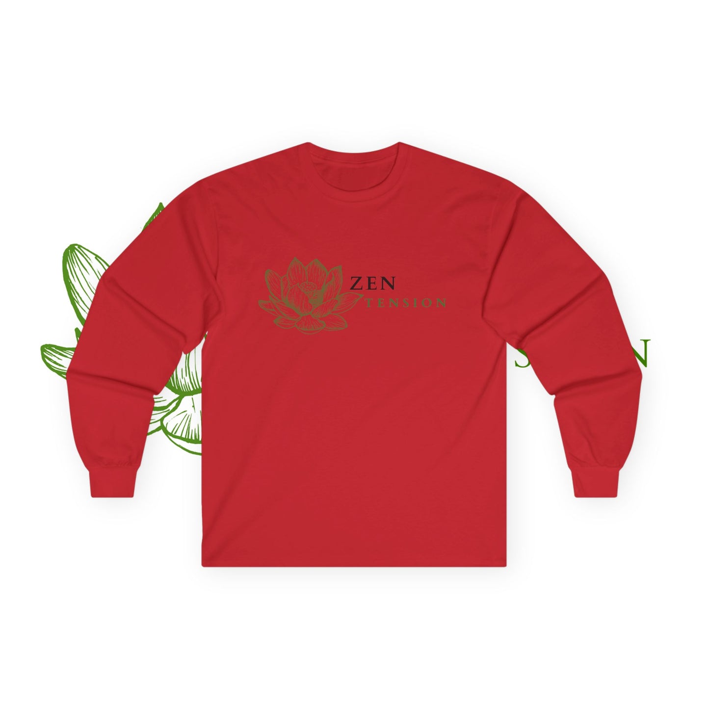 ZenTension Lotus Long Sleeve T-Shirt | 100% Cotton