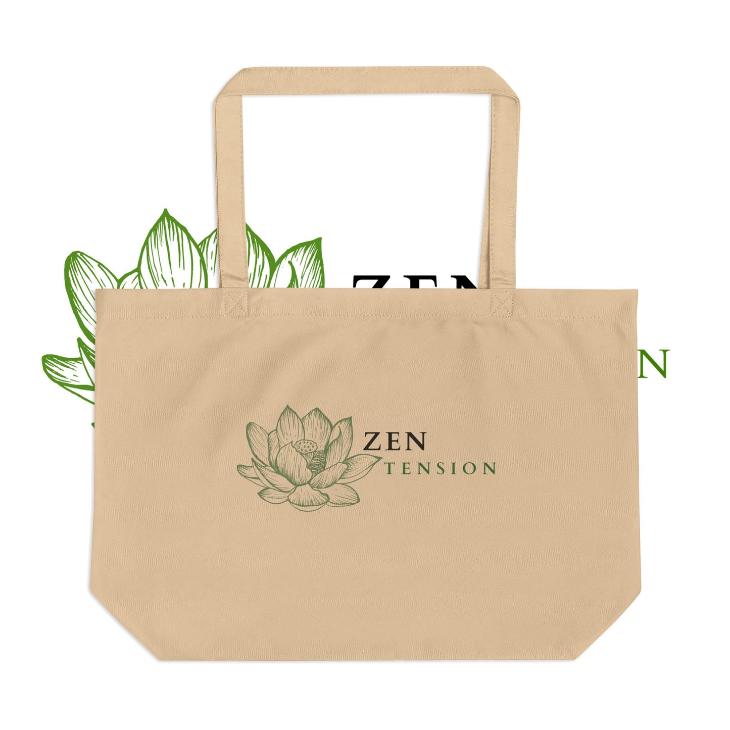 ZenTension Lotus Tote Bag | Large Organic Cotton Canvas