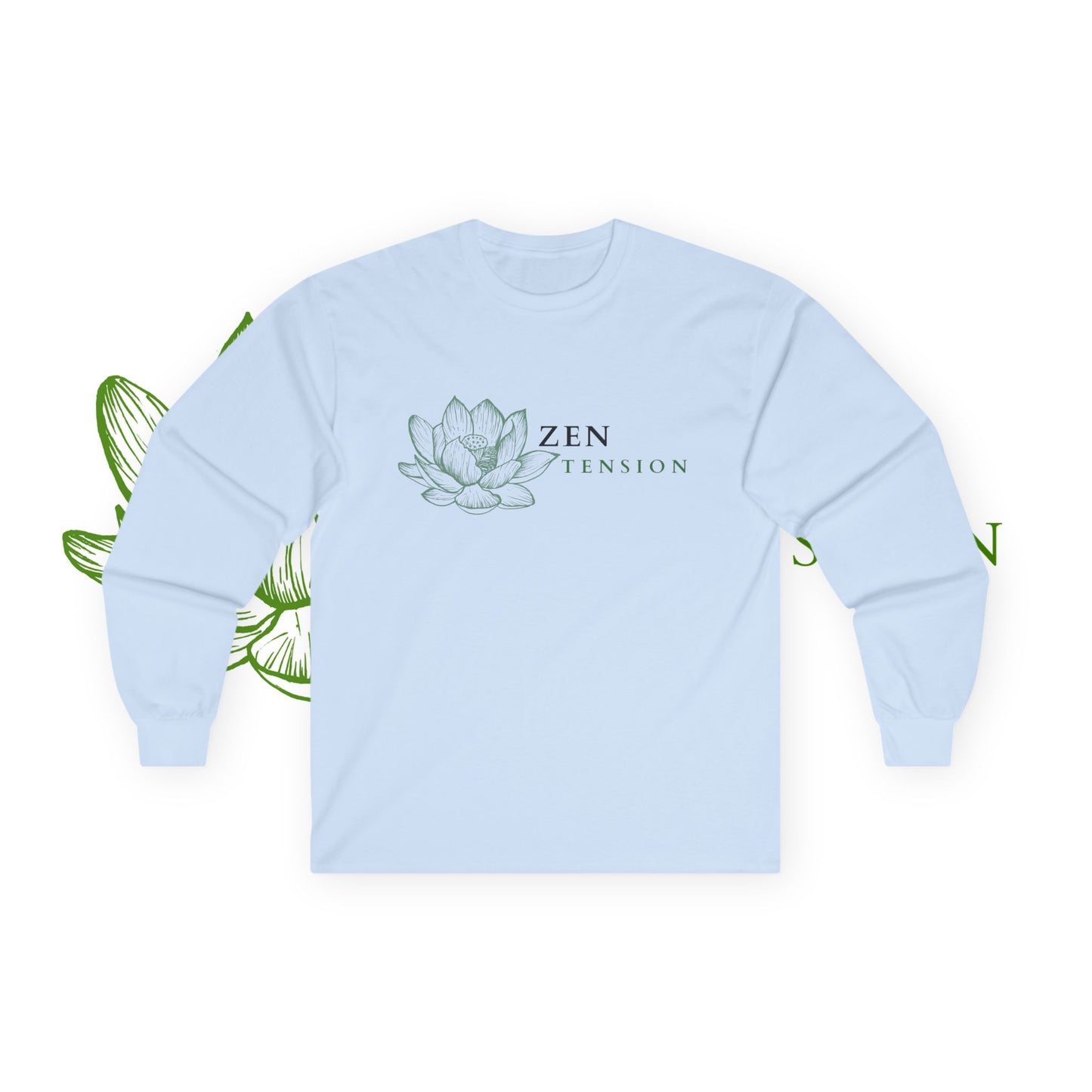 ZenTension Lotus Long Sleeve T-Shirt | 100% Cotton