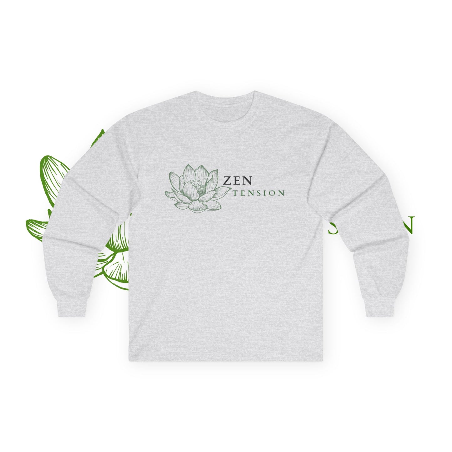 ZenTension Lotus Long Sleeve T-Shirt | 100% Cotton