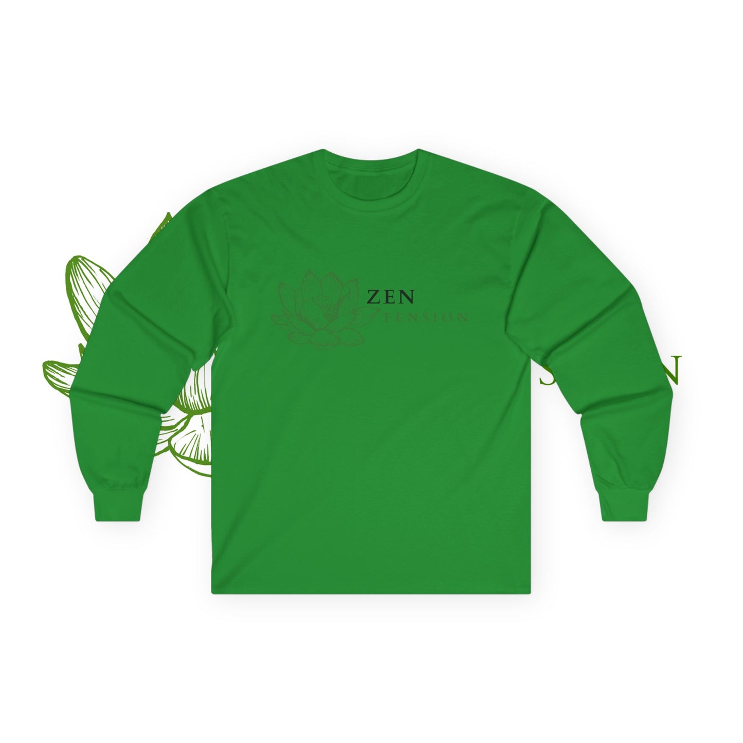 ZenTension Lotus Long Sleeve T-Shirt | 100% Cotton